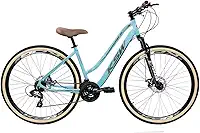 Bicicleta Feminina Aro 29 Sunny Estilo Clássico Retrô Marca KSW 21 Velocidades Freios a Disco com Suspensão 80mm de Curso