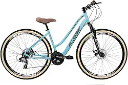 Bicicleta Feminina Aro 29 KSW Sunny em Aluminio Retrô Rebaixada em Aluminio 6061 Freio a Disco Garfo de Suspensão 80mm