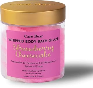 CareBear Whipped Body Bath Scrub, Peeling and Peeling Apricot Oil, Blue Plum Oil, Vitamin B1, C and Omega 3, Natural Ingredients (200g)