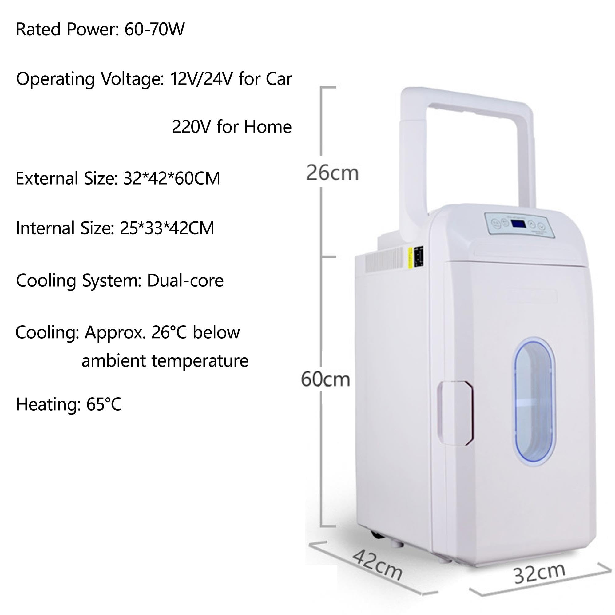 Frigo Portatile Auto 35L 12V/24V, Raffredda e Riscalda, Frigorifero Elettrico