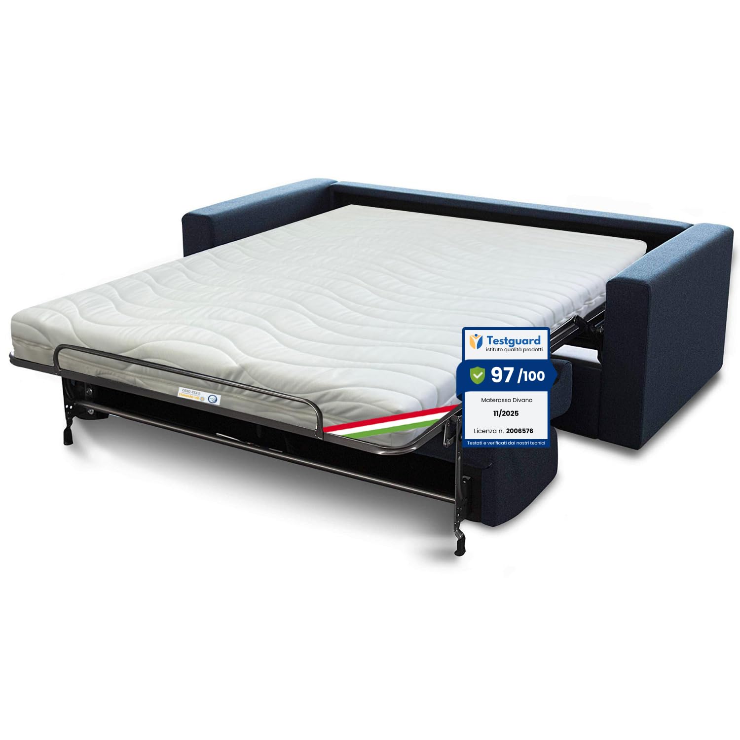 Kiby® Materasso per Divano Letto 140x190 alto 12cm, (Certificato OEKO-TEX® e CERTIPUR™), Tessuto 3D Termoregolabile, Sfoderabile e lavabile