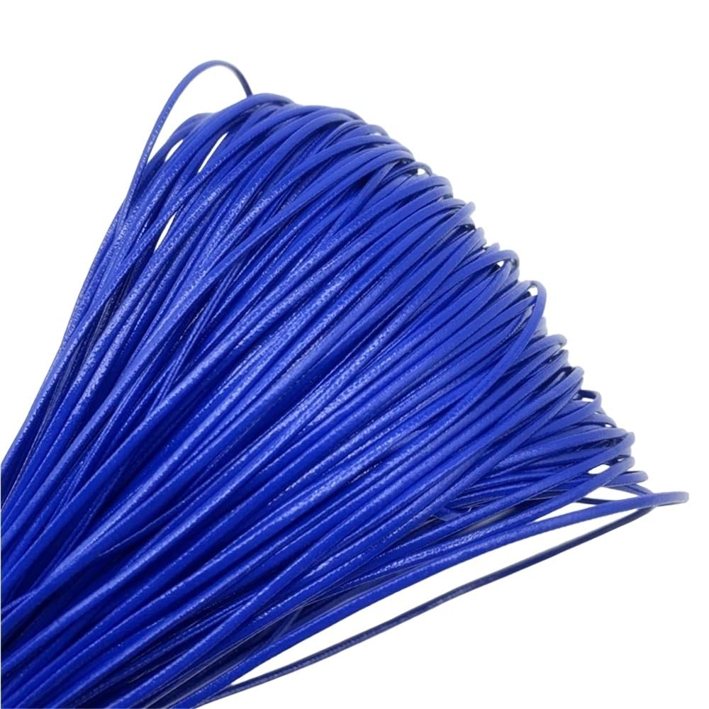 Embroidery thread, Cowhide Leather Rope String, 1 Piece 5 Yards 2mm PU Multicolor for Jewelry Making and Craft(Blue)