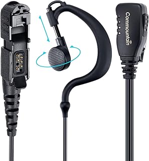 commountain XPR 3500e XPR 3300e Earpiece with Mic Compatible with Motorola Radios XPR 3300, XPR 3500, XPR3300e, XPR3500e, XPR3300, XPR3500, XPR 3000e G Shape Headset with PTT Microphone