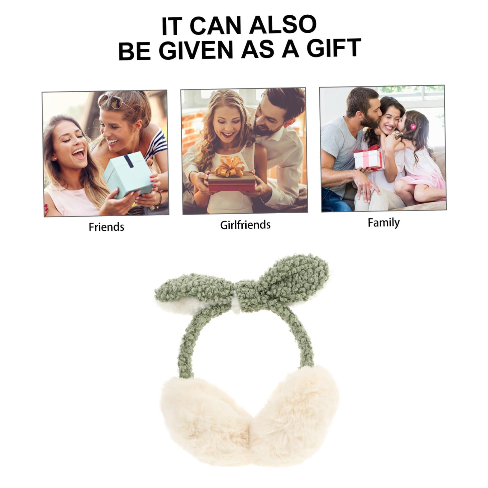 3piezas Diadema De Orejeras De Peluche Gruesas Para Mujer Diseño De Orejas De Conejo Aislantes Térmicos Para Oídos Para Invierno y Almacenamiento y Portátil
