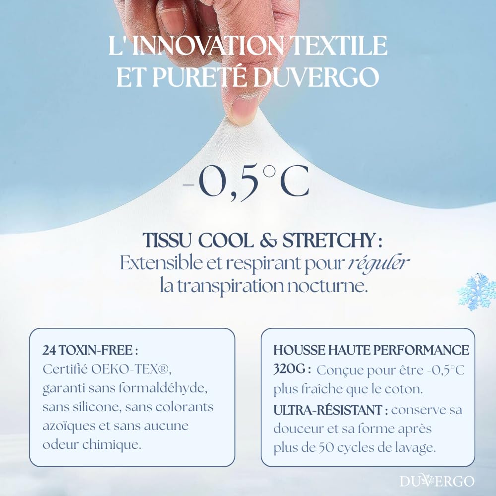 Oreiller Ergonomique Cervical à Mémoire de Forme Haute Densité – Coussin Orthopédique pour Cervicales Douloureuses, Nuque et Épaules – Housse Rafraîchissante Oeko-TEX – 60x40 cm