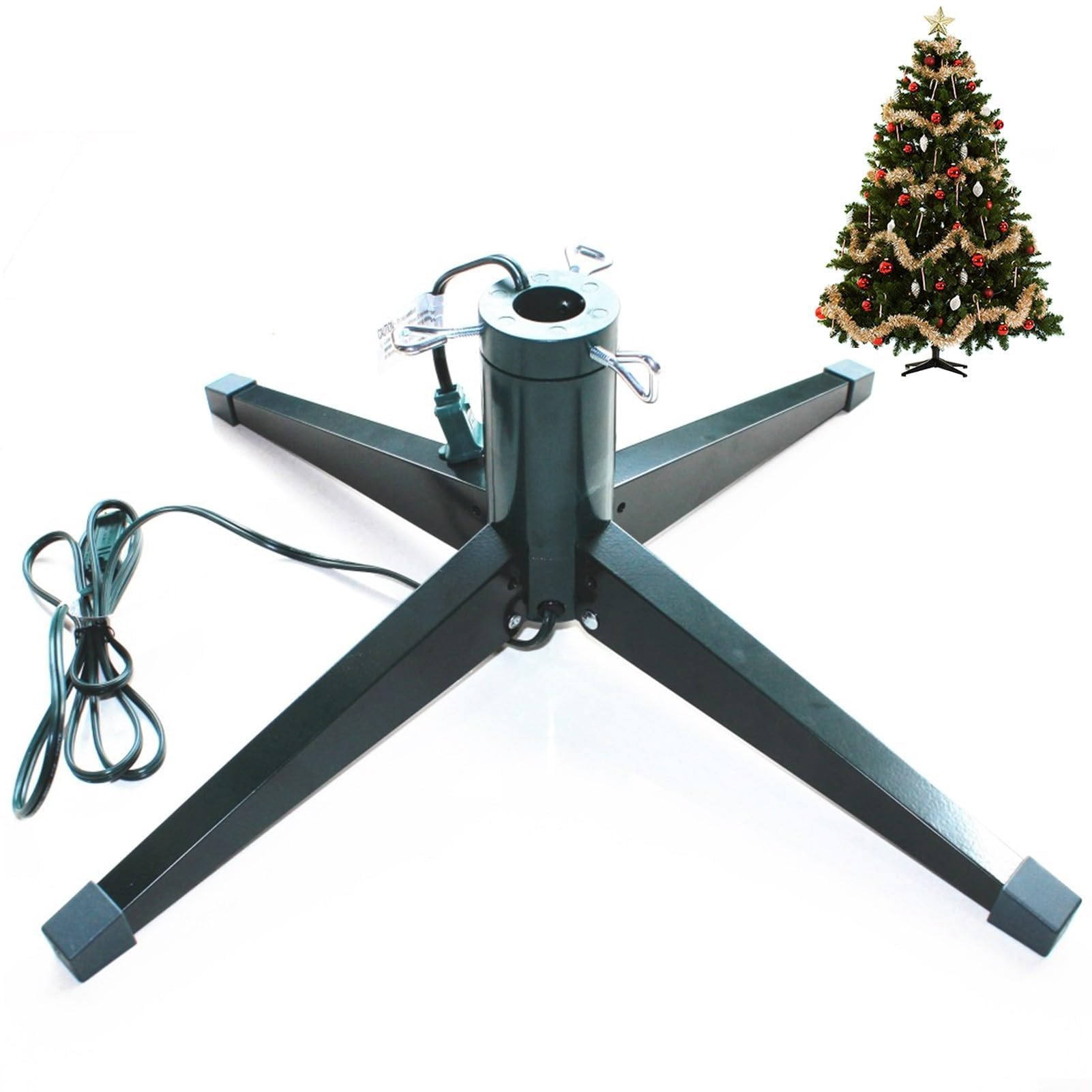 Soporte giratorio para árbol de Navidad, se adapta a todos los árboles de Navidad, soporte plegable para árbol de Navidad, soporte de metal de diámetro ajustable para decoración de fiestas en