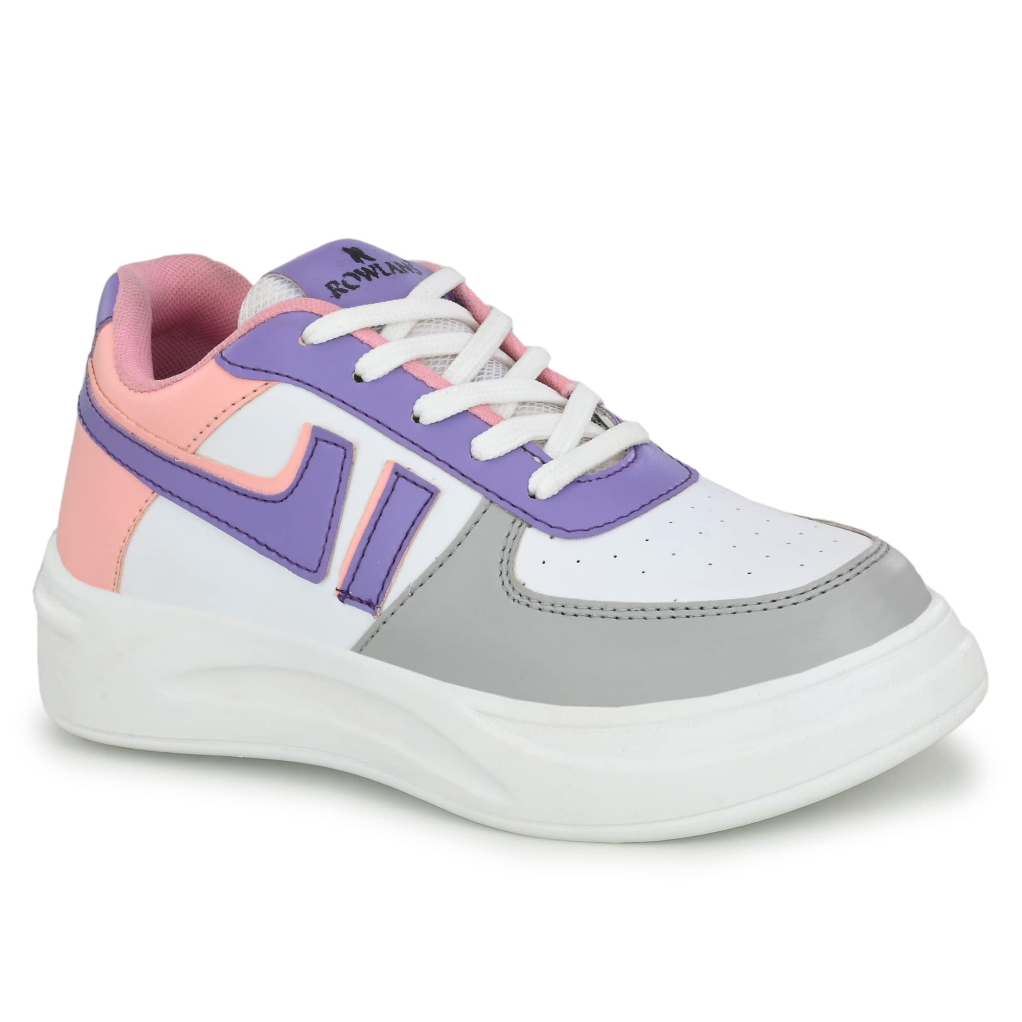 ROWLANS Womens Blue Synthetic Leather Lace-up Latest Trendy Fashion Sneakers 8UK (B0BTSPTN8Y) Amazon Price History, Amazon Price Tracker