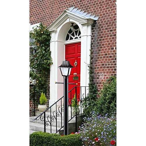 Westinghouse Lighting 6687500 One-Light Hi-Impact Polycarbonate Post-Top Exterior Lantern, Black Finish With Clear Textured Acrylic Panels #TOP1