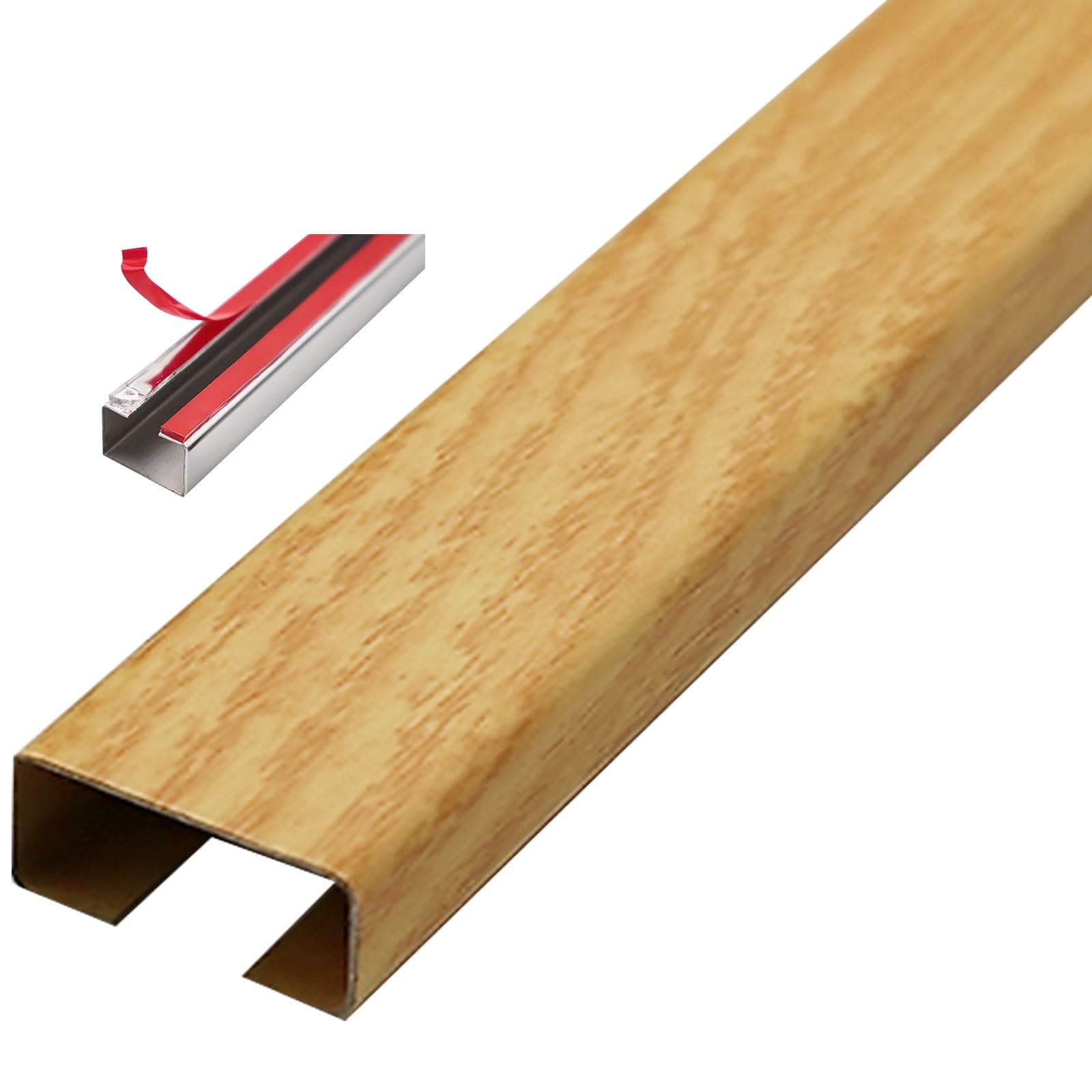 HAIXHX Canaleta Cables Ocultador De Cables De Acero Inoxidable De Grano De Madera, Cubre Cables Autoadhesivo Oculta Cables TV Pared/Protector De Cable De Suelo para Hogar (Size : Yellow2-2m-20x10mm)