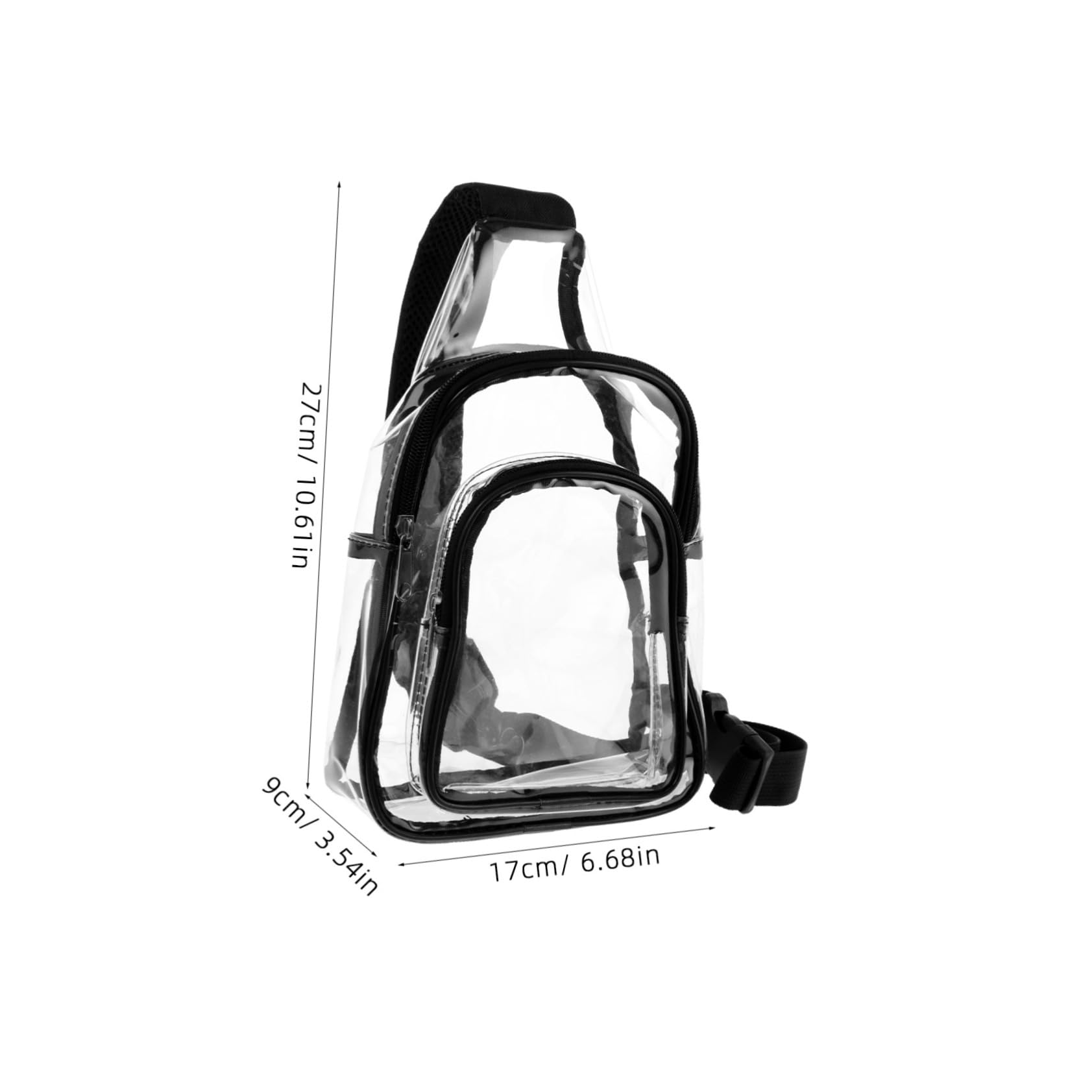 Gogogmee PVC Clear Sling Bag for Men Portable Crossbody Sports Bag Stadium Approved Transparent Shoulder Bag for Travel and Outdoor Activities
