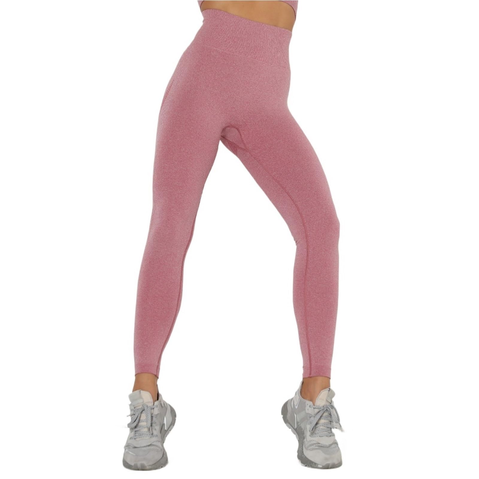 Leggings da yoga da donna senza cuciture pantaloni da yoga sportivi leggings da palestra a vita alta controllo pancia corsa allenamento, Rosso, 90