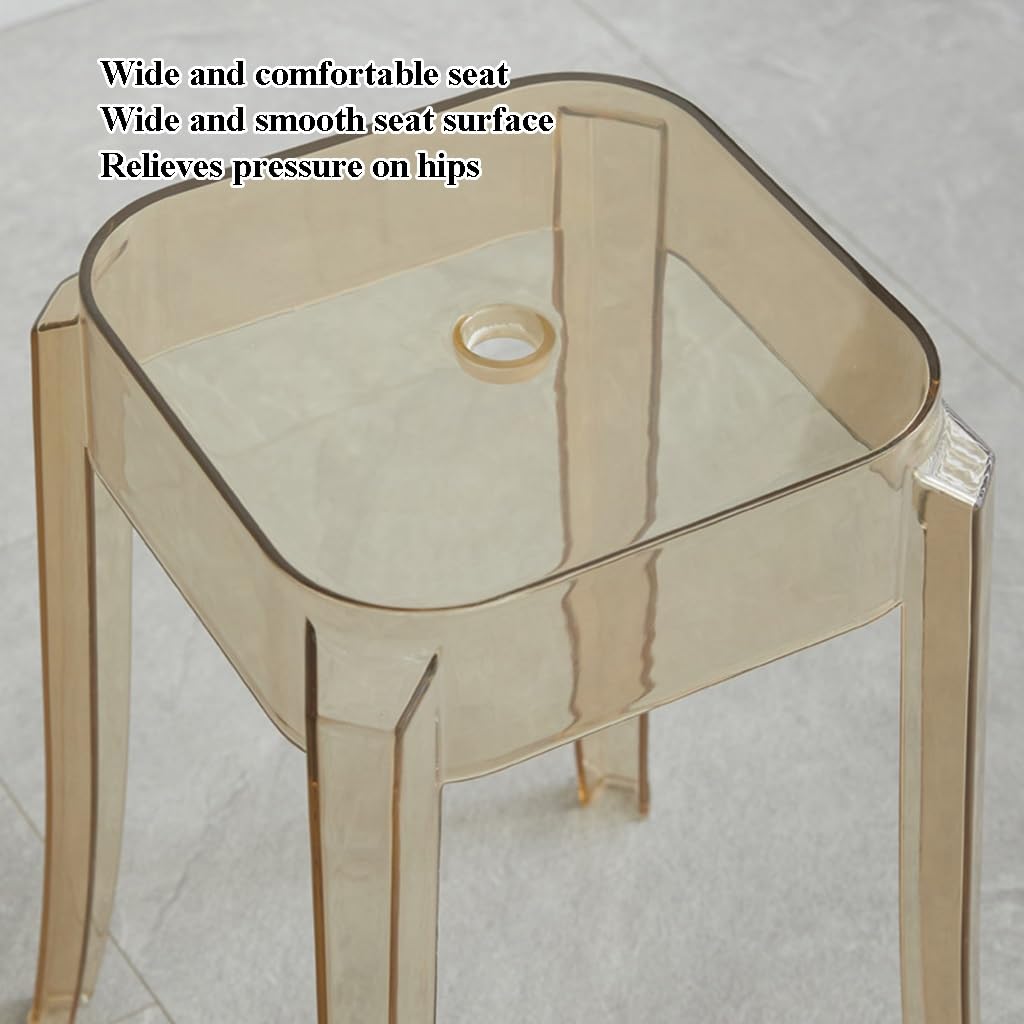 Amazon｜ミッドセンチュリーの現代的な透明なスツール、プラスチック