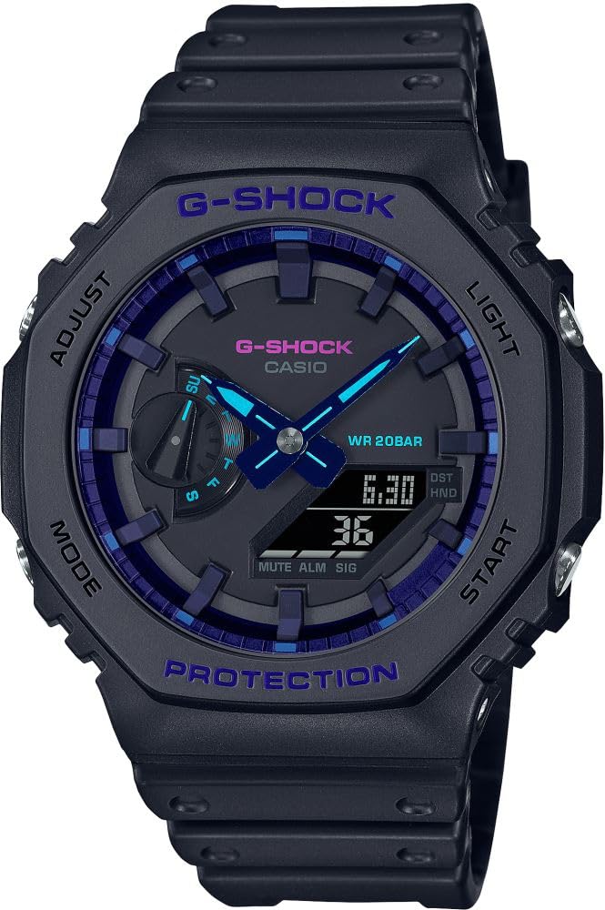 Casio GA-2100VB-1ADR Kol Saati, G-Shock, Analog/Digital, Siyah, Erkek