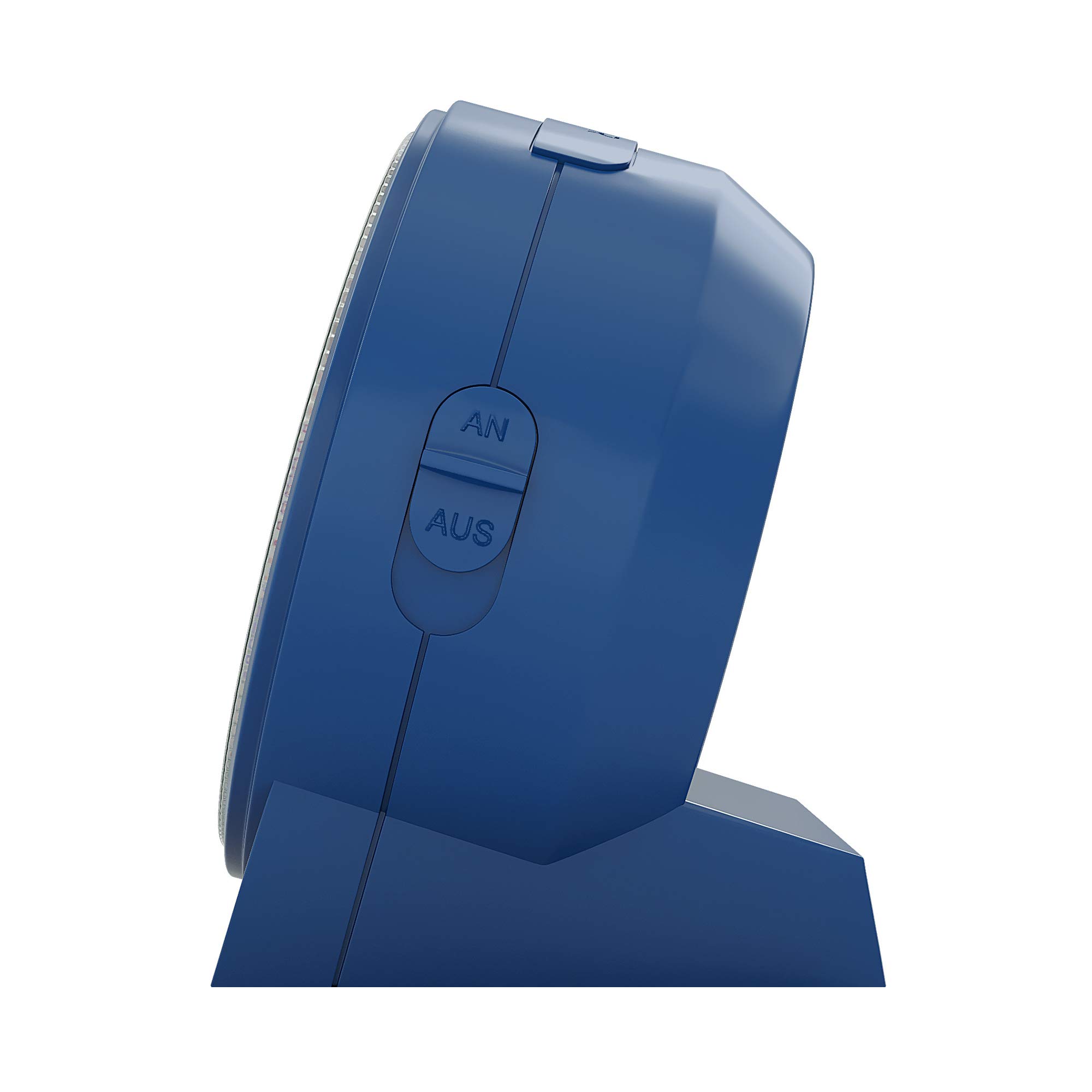 Cander Berlin MNU 1030 J Kinderwanduhr und MNU 1009 J Kinderwecker lautlos blau Lernuhr Wecker Kinder Licht Snooze geräuschlos leise ohne Tickgeräusche analog Wanduhr Kinderzimmer Jungen Mädchen