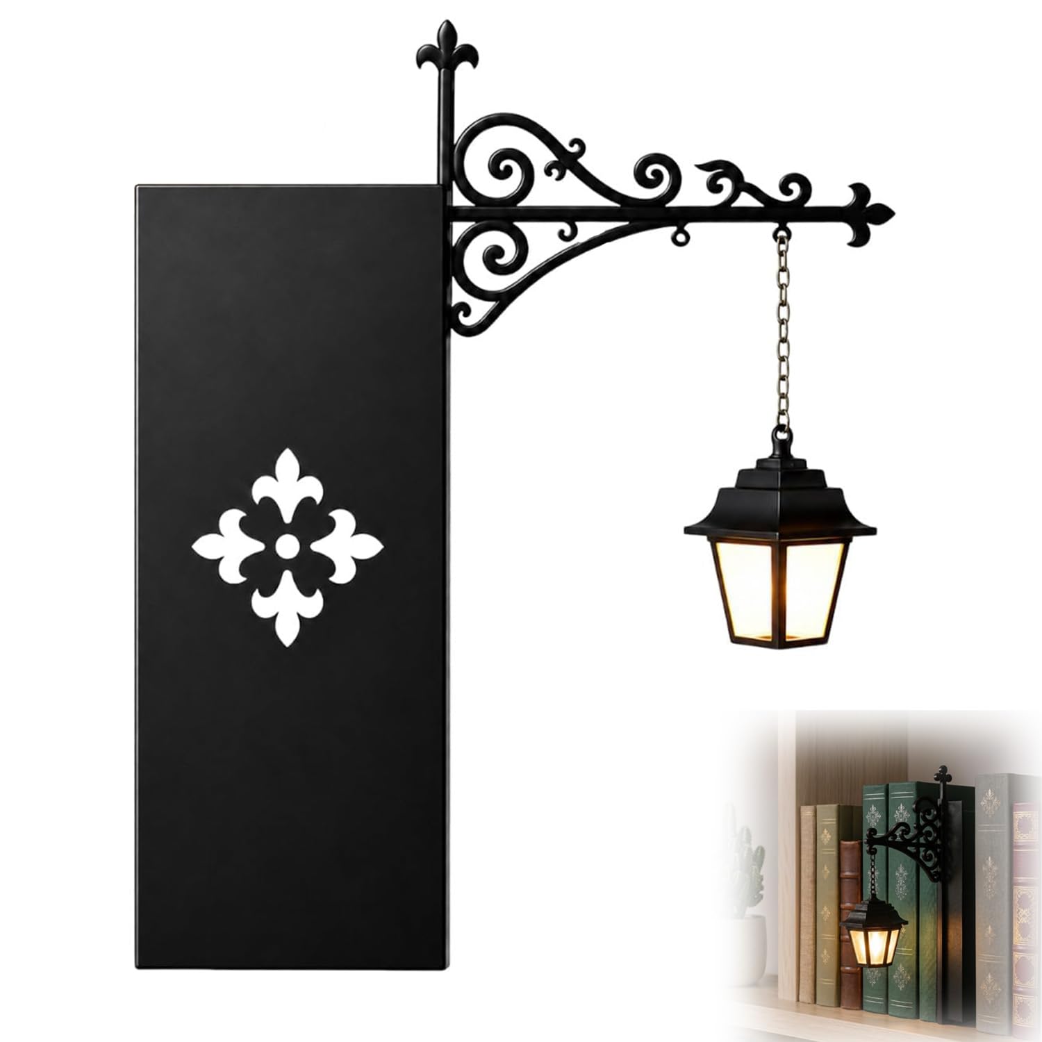 Library Lantern - Decorative Bookshelf Lighting,Vintage LED Bookcase Light Warm Glow for Reading Nooks,Home Library Decor,Unique Gift for Book Lovers
