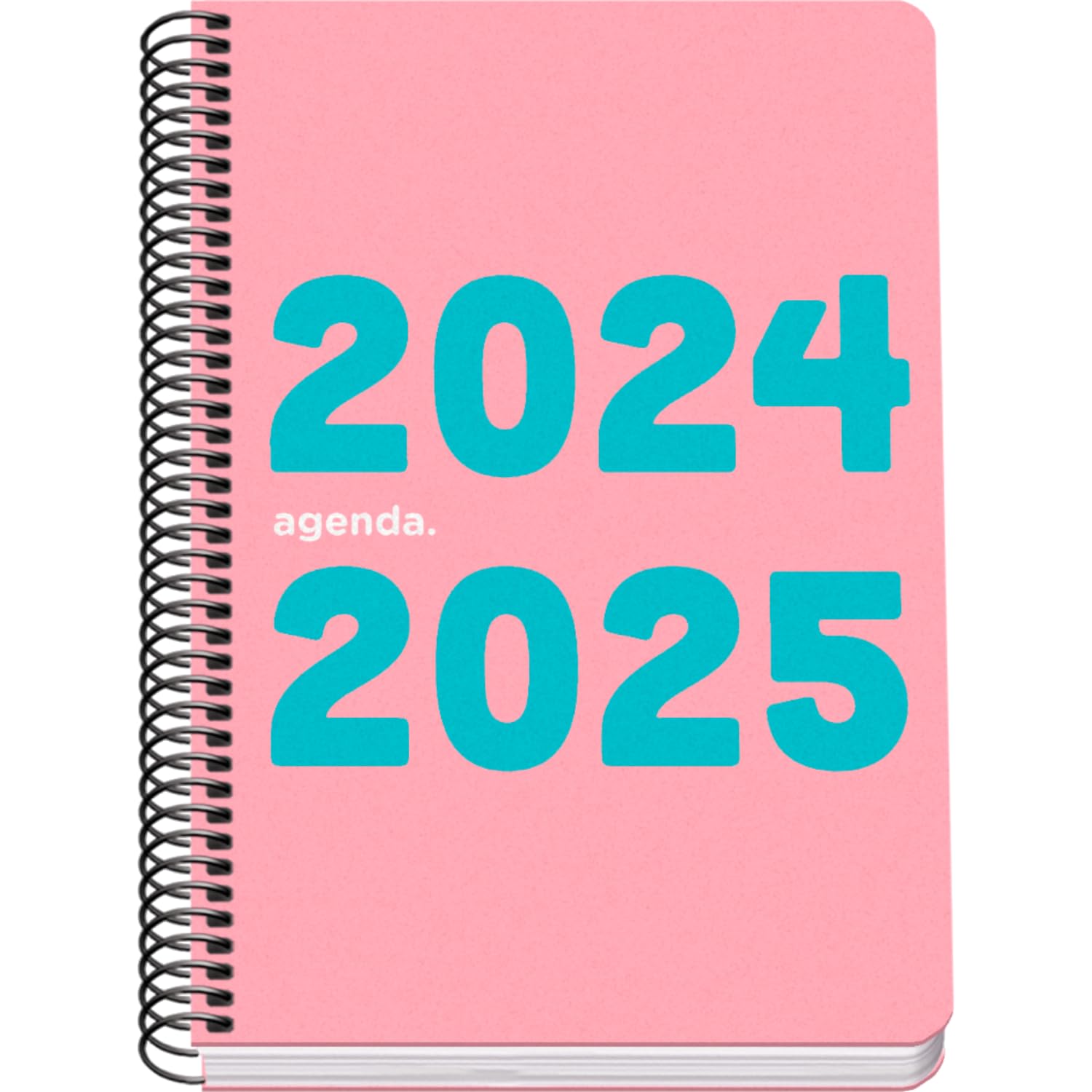 Dohe - Agenda Escolar 2024 2025 - Día por Página, Tamaño A5 (15x21 cm), Cierre de Anillas, Tapa Flexible de Plástico, Español e Inglés, Septiembre a Junio, Material Escolar - MEMORY Rosa