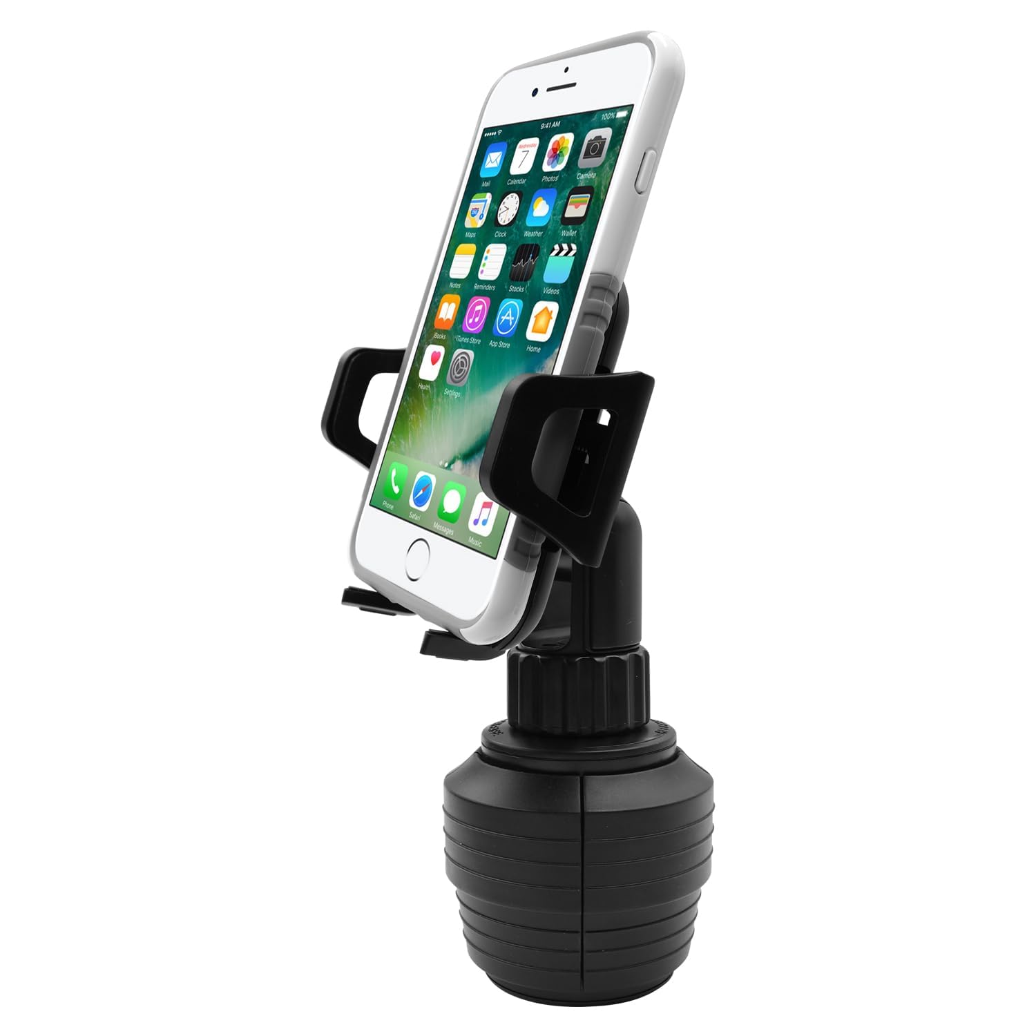 Macally Cup Holder Mount - Universal Car Phone Holder for iPhone, Samsung & Smartphones