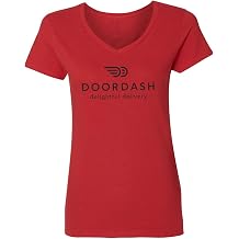 Cup & Branch Door Delightful Delivery - Dash Food Delivery Humor Ladies' V-Neck Tshirt