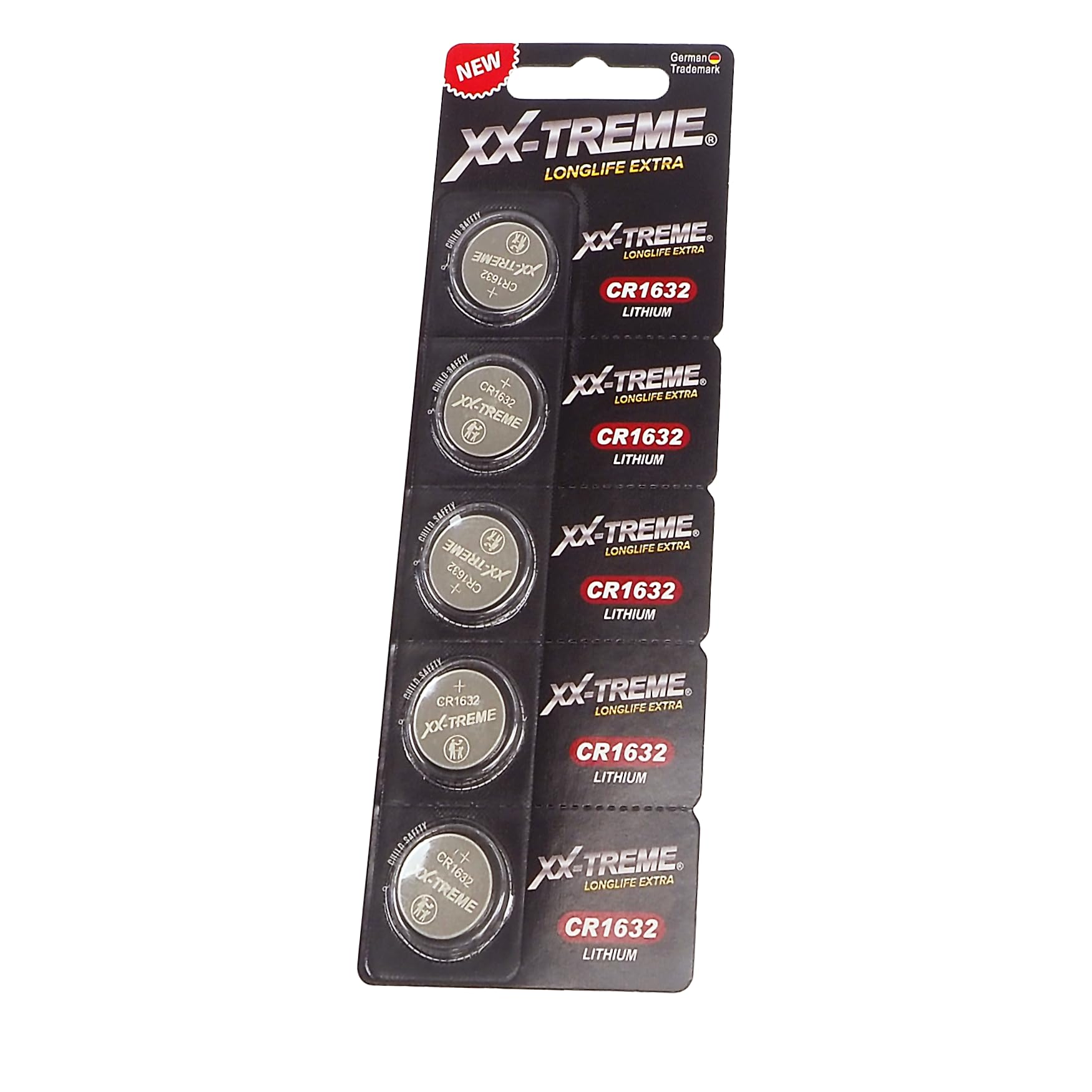 XX-TREME CR1632 Batterie 3V Lithium Knopfzelle – 100 Stück – CR 1632 für Autoschlüssel, Fernbedienung, Waage, Taschenrechner