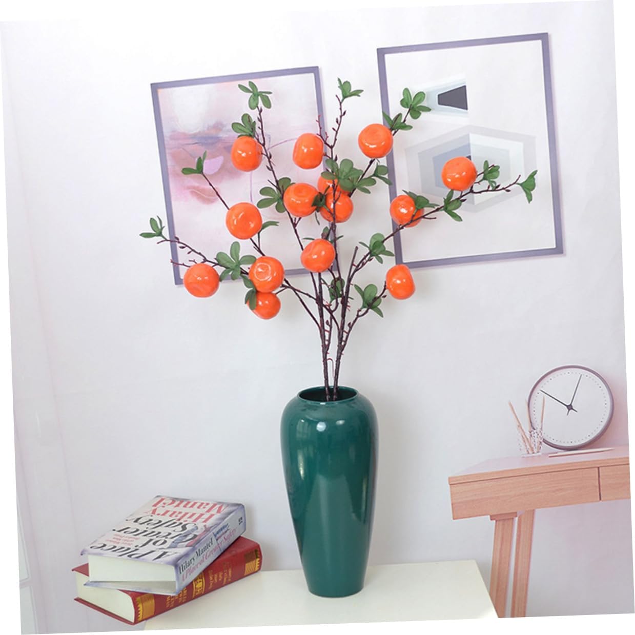 Artificial Orange Fruit Branches 7-Head Simulation Fruits Photo Props Decor for Living Room Dining Table Party Decorations