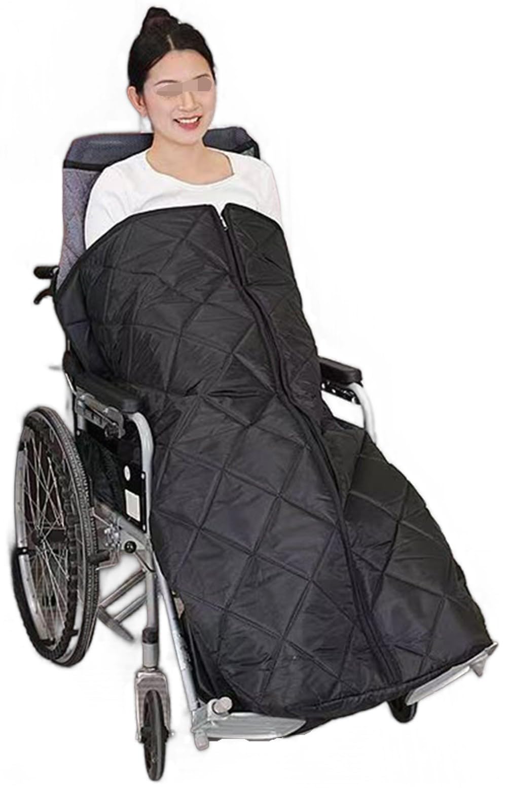 Genérico Manta Térmica para Silla De Ruedas, Forro Polar Impermeable, Diseño De Saco De Dormir para Piernas, Tamaño 130x66 Cm, Adecuada para Viajes Al Aire Libre