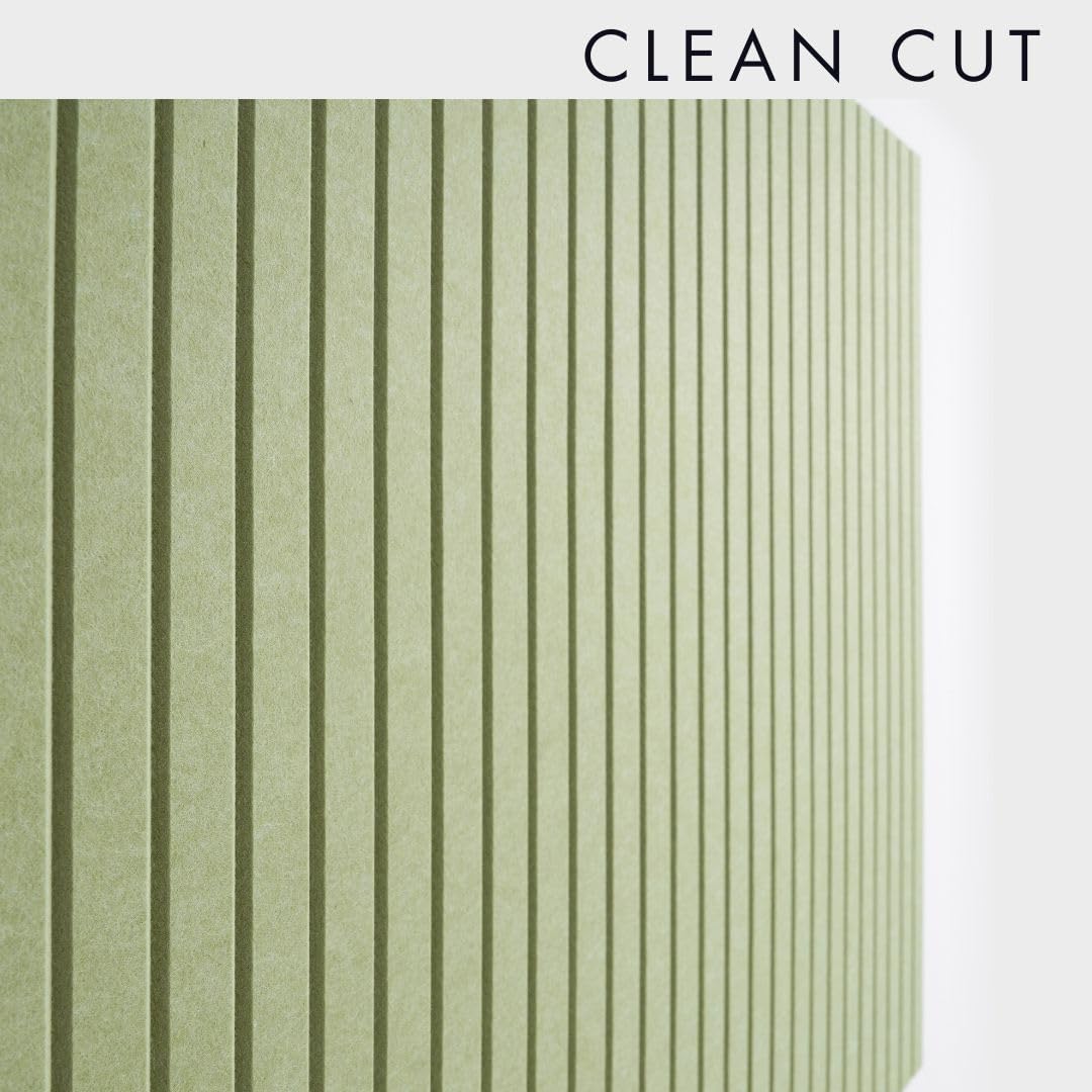 VIVELDA Large Cork Boards for Walls Felt Board Alternative - Slat Wall Paneling, Felt Bulletin Board Tiles for Office Decor, Push pin Board Office Wall Organizer -12-Pack (Black): Avocado