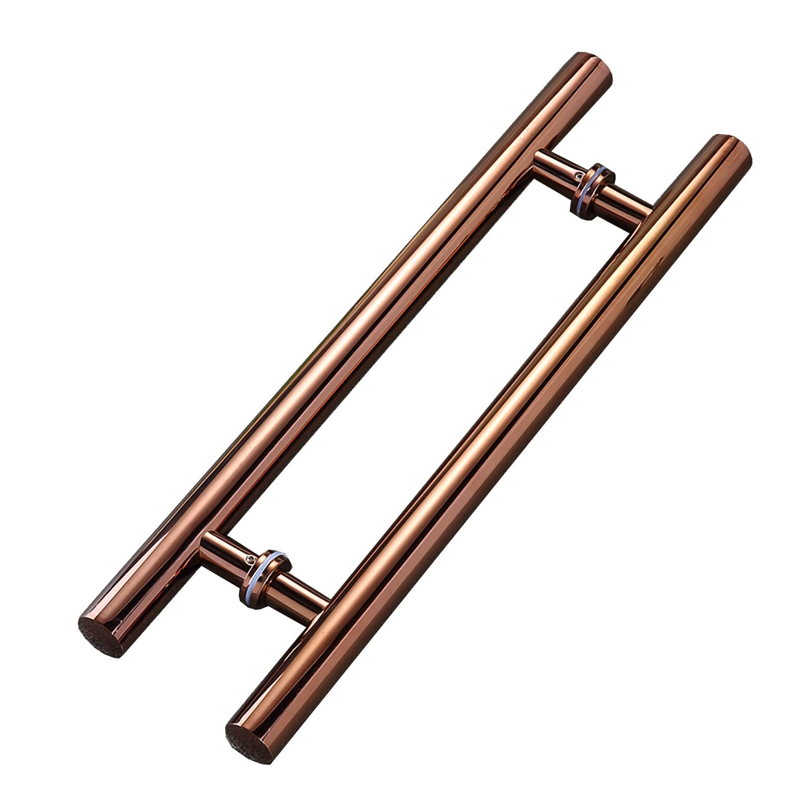 Stainless Steel Round Door Handle with Fittings, Commercial Door Handle for Sliding Door Shower Door Glass Door Wooden Door,3 Colors,Rose Gold-L:100cm(39.3i,Rose Gold-L:100cm(39.3in)/70cm(27.5in)