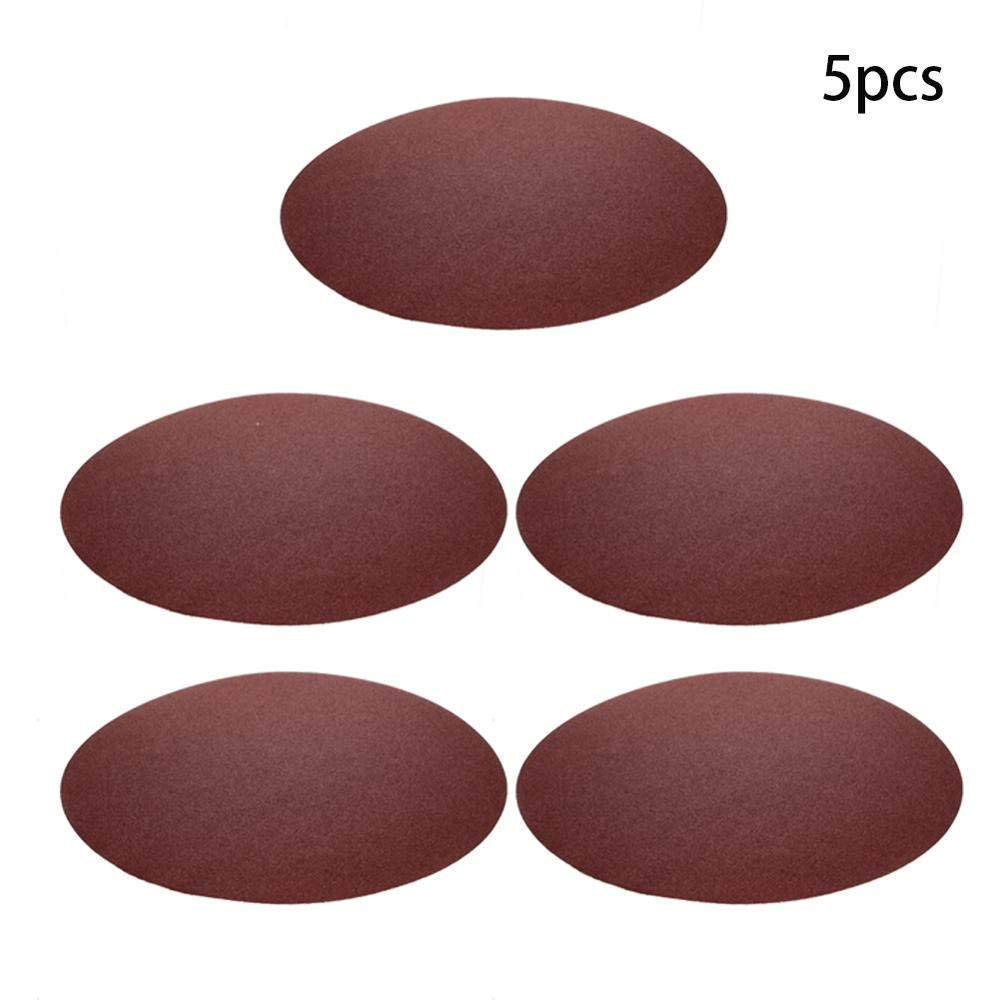 2/5/8 pezzi carta vetrata adesiva rossa 12 pollici senza foro utensile per levigatura abrasiva tonda allumina grana 40/60/80/100, grana 100 x5 pezzi