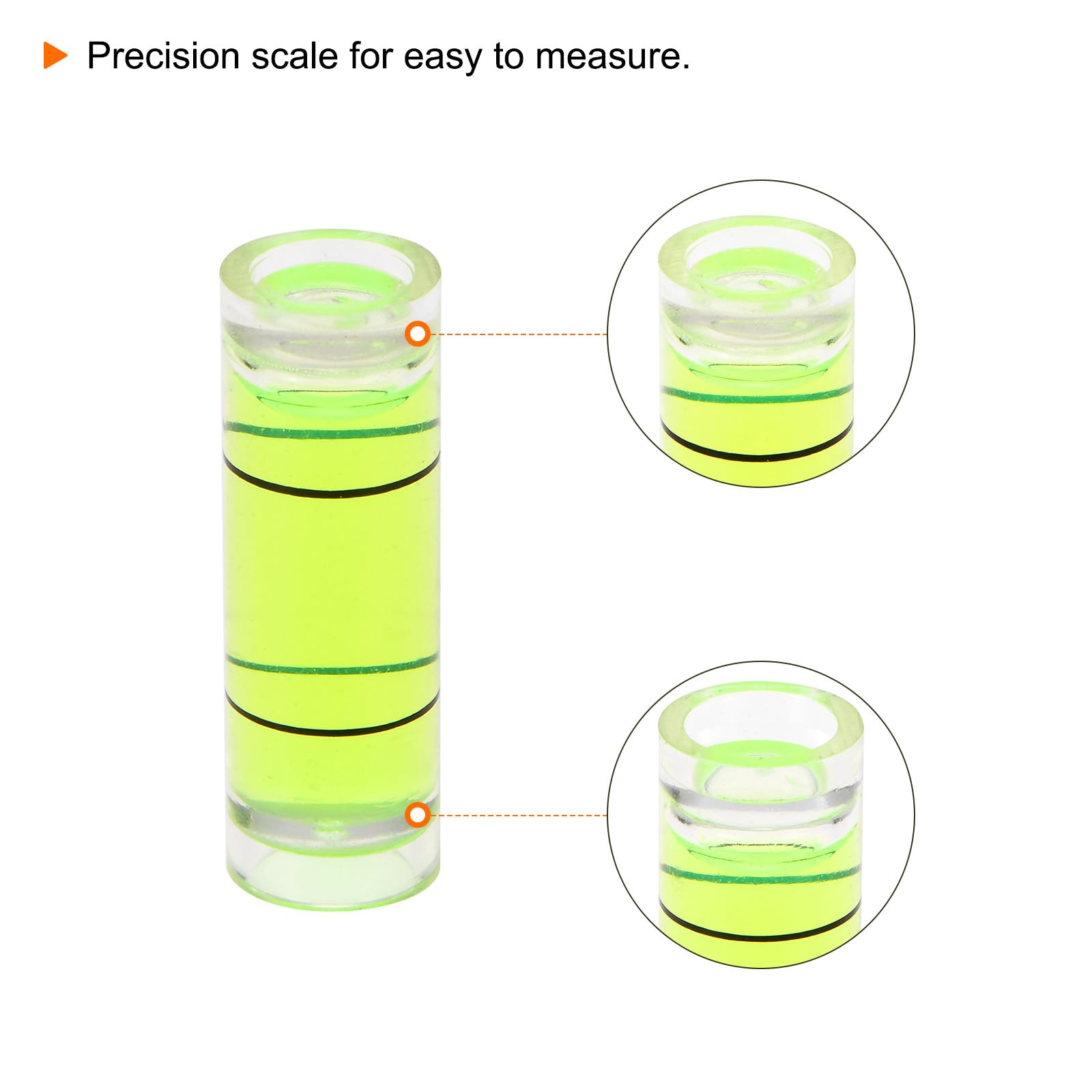 Mini Bubble Levels - 6 Pack PMMA Spirit Vials -4