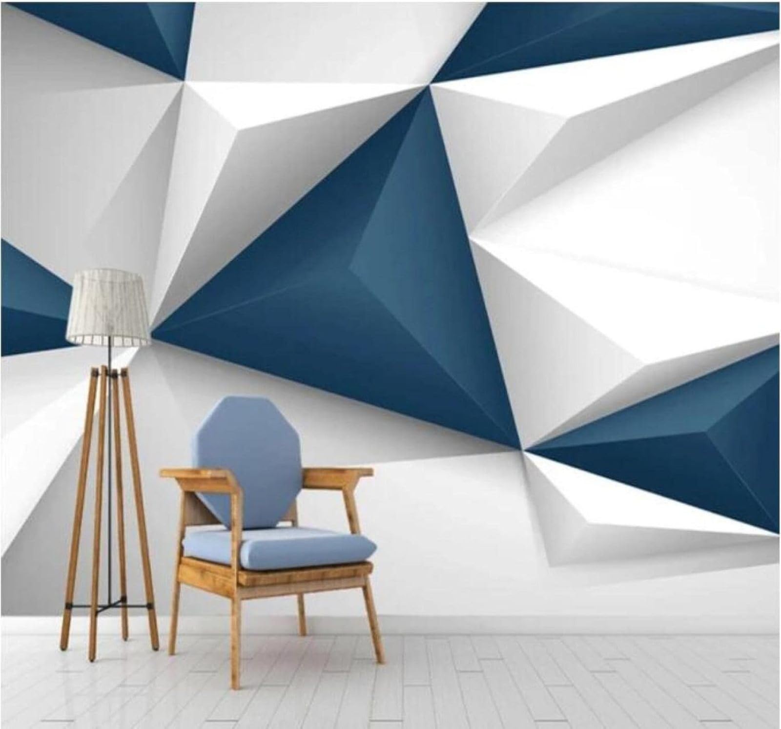 Xlming 400Cm×280Cm(B×H) Minimalist Three Dimensional Triangle Geometric Pattern 3D Wallpaper Luxury Silk Study Dining Feature Sofa Grey Bedroom Living Room Tv Decorative Wall-400Cm×280Cm