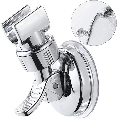 PTZMZB Soporte de regadera ajustable, soporte de cabezal de ducha de mano con ventosa de baño, soporte de varita de mano extraíble montado en la