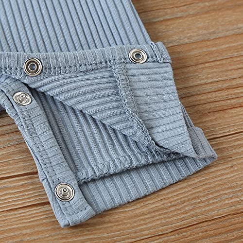 Lyqtloml Newborn Baby Boy Girl 2 Pack One Piece Romper Jumpsuit Solid Ribbed Baby Boy Clothes Onesies Knit Cotton Footless Bodysuit Outfits #TOP2