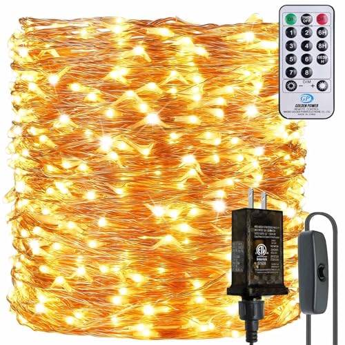 ZAECANY 165Ft Ultra Long 500 LEDs String Lights Plug in, with Switch/Timer, Waterproof Dimmable...
