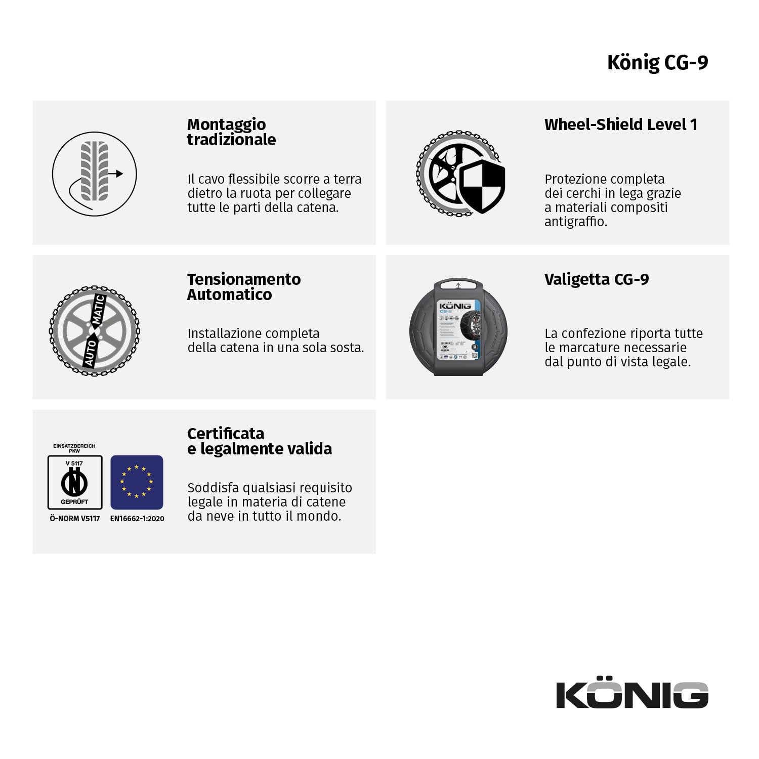 KÖNIG CG-9 040 - Catene da Neve