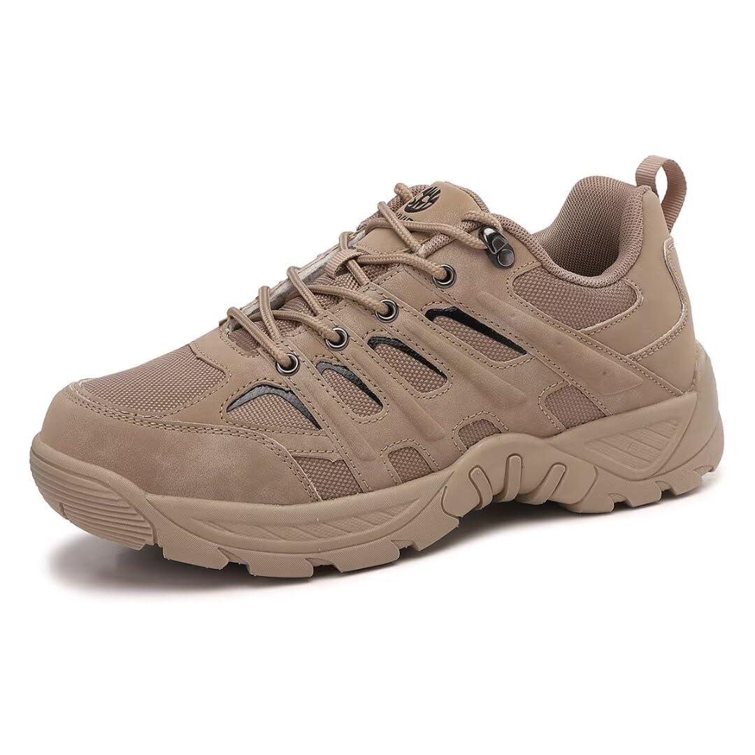 SKY VIEWSKYVIEW Men's Waterproof Hiking Shoes Synthetic Leather Travel Shoes Comfortable Lightweight Anti Slip Low Tops Outdoor Walking Work Shoes