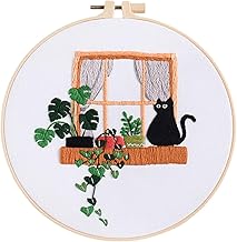 Traziewell Embroidery Kit for Adults Beginners Cross Stitch Kits with Embroidery Cloth Hoops Needles Instruction and Threader 0120