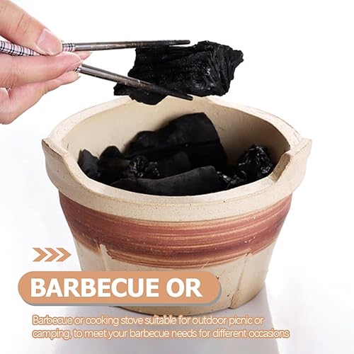 Miniatura 6 de DOITOOL 1 juego Hibachi Grill - Estufa de barbacoa de carbón y gas para interiores y exteriores - Estufa portátil de arcilla para asar