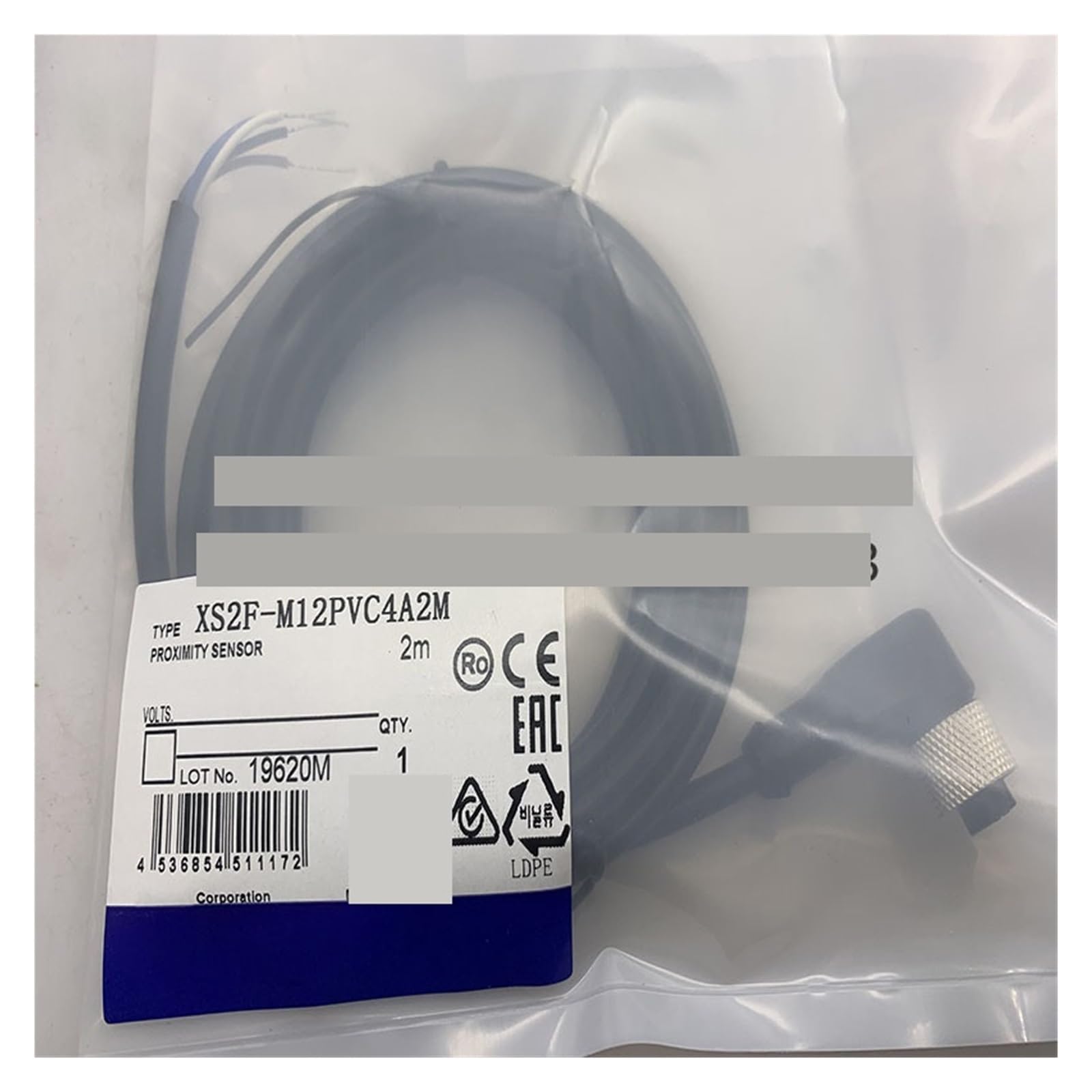 Capteur de proximité XZCP1241L5 liaison M12 coudé pour espace restreint machine