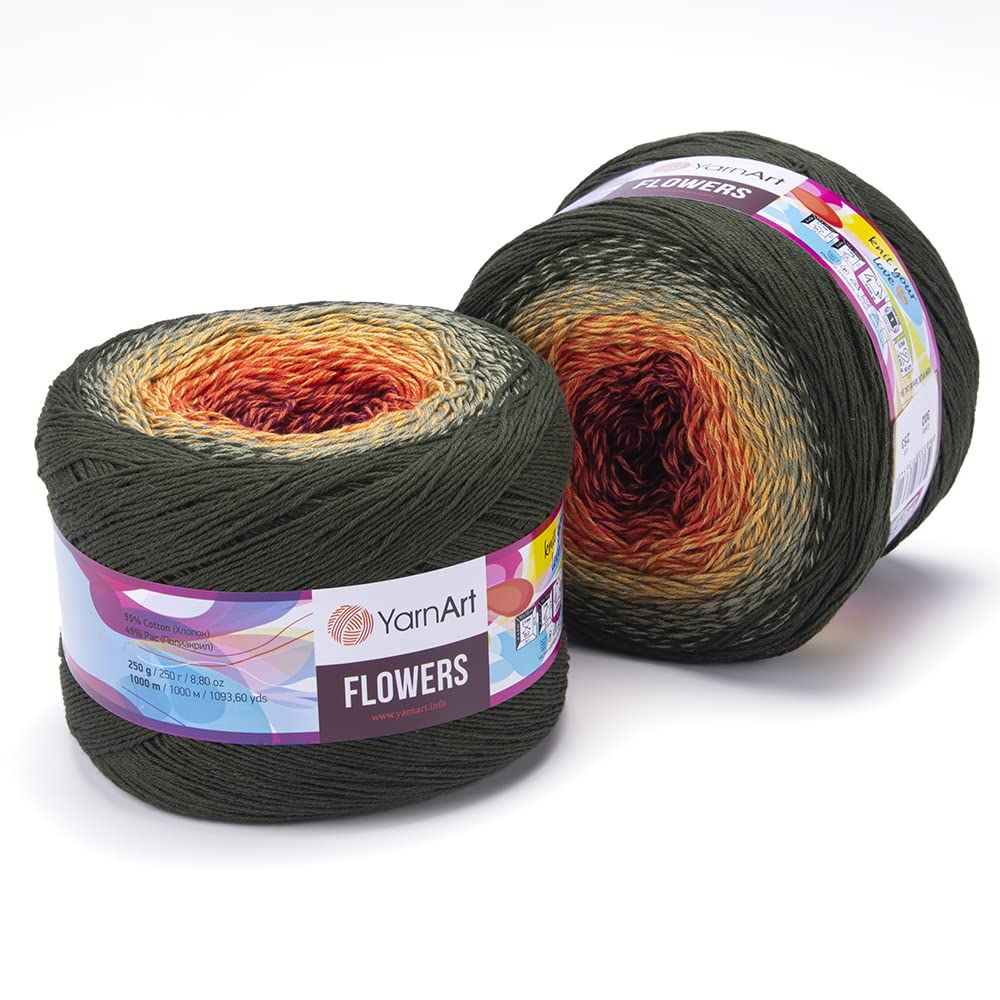 Amazon.com: Yarn Art YarnArt Flowers Yarn 55% Cotton 45% Acrylic