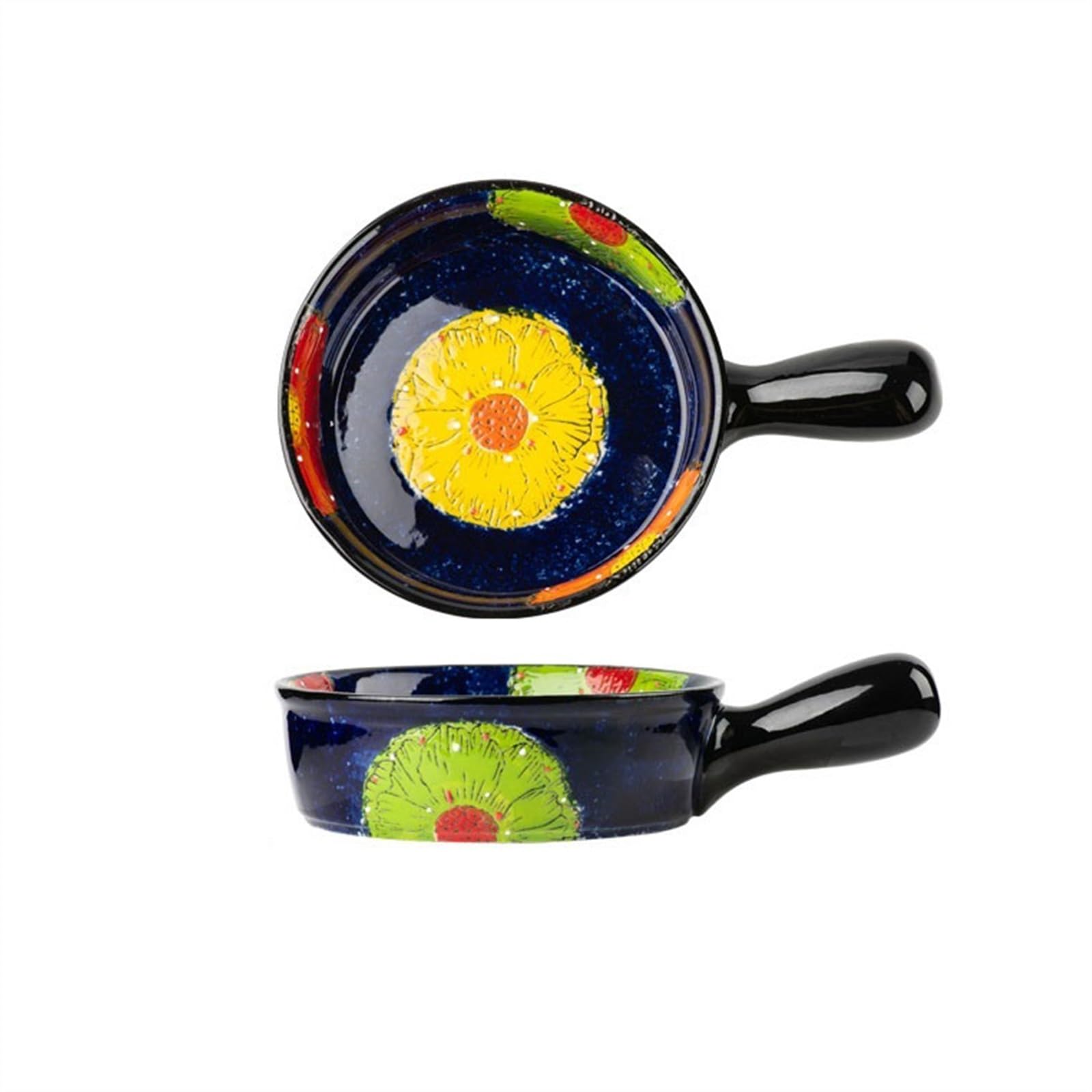 Teglie per Lasagne Teglia da Forno in Ceramica Stoviglie per La Cottura Teglia per Spaghetti Resistente alle Alte Temperature con Manico per Forno Forno A Microonde Tegl,One Color-16.3cm