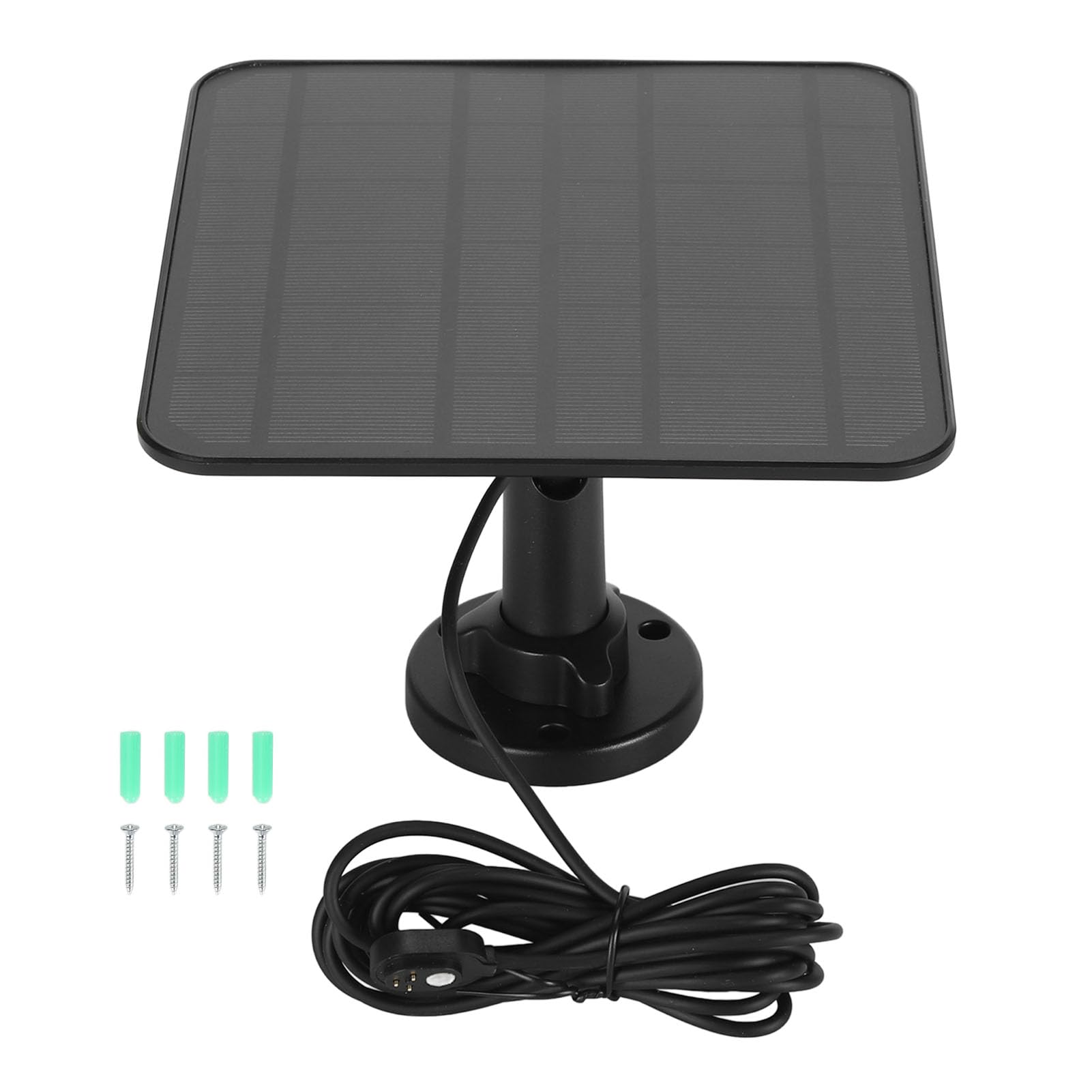 Panel Słoneczny 12 W do Kamery Zewnętrznej, Przenośny Zestaw ładujący Zasilany energią słoneczną, Wodoodporny Magnetyczny Zasilacz Słoneczny z ładowaniem IP65, Regulowany (BLACK)
