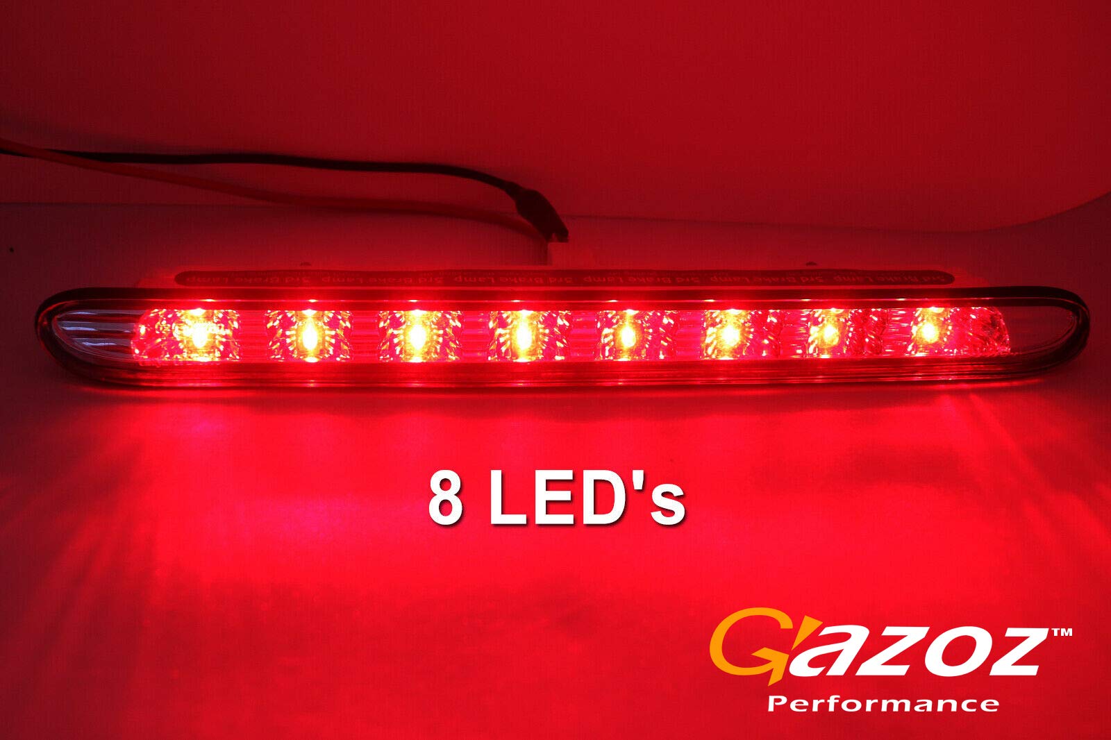 GAZOZ PERFORMANCE Red LED/Clear Lens 3rd Third Brake Light Trunk For Peugeot 01-08 206 cc