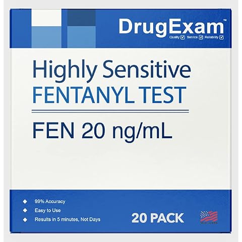 20 Pack - DrugExam Urine Drug Test Testing Strip. Testing for FYN 20 ng/mL. Highly Sensitive, Instant Results. Made in USA. (20) Cover
