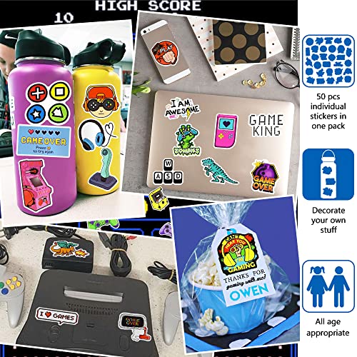 DETICKERS Gaming Stickers for Boys Kids Video Game Water Bottles 50 PCS Waterproof Vinyl Gifts for Boys Stickers - Image 4