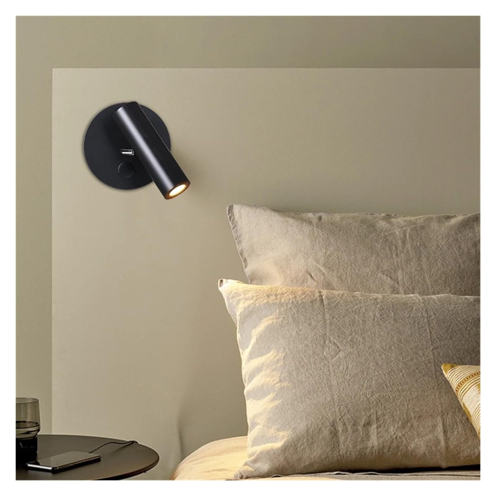 Licht For Lesen Von Büchern Im Bett Touch Dimming Spotlight LED-Leuchte Leselampe USB-Steckdose RV-Boote DC12V/24V Brillante Led-Beleuchtung(White)