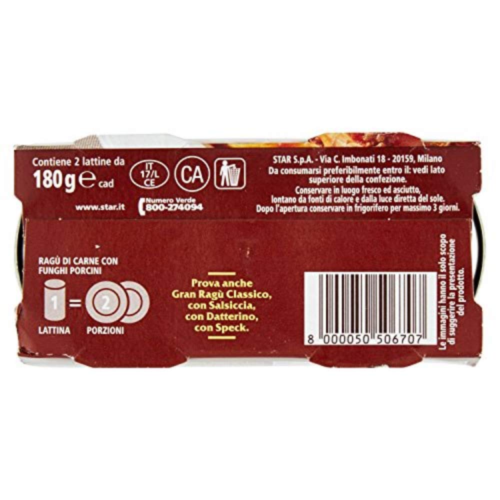 Star Gran Ragù Ragu' Sauce aux Porcini 180gr x 2