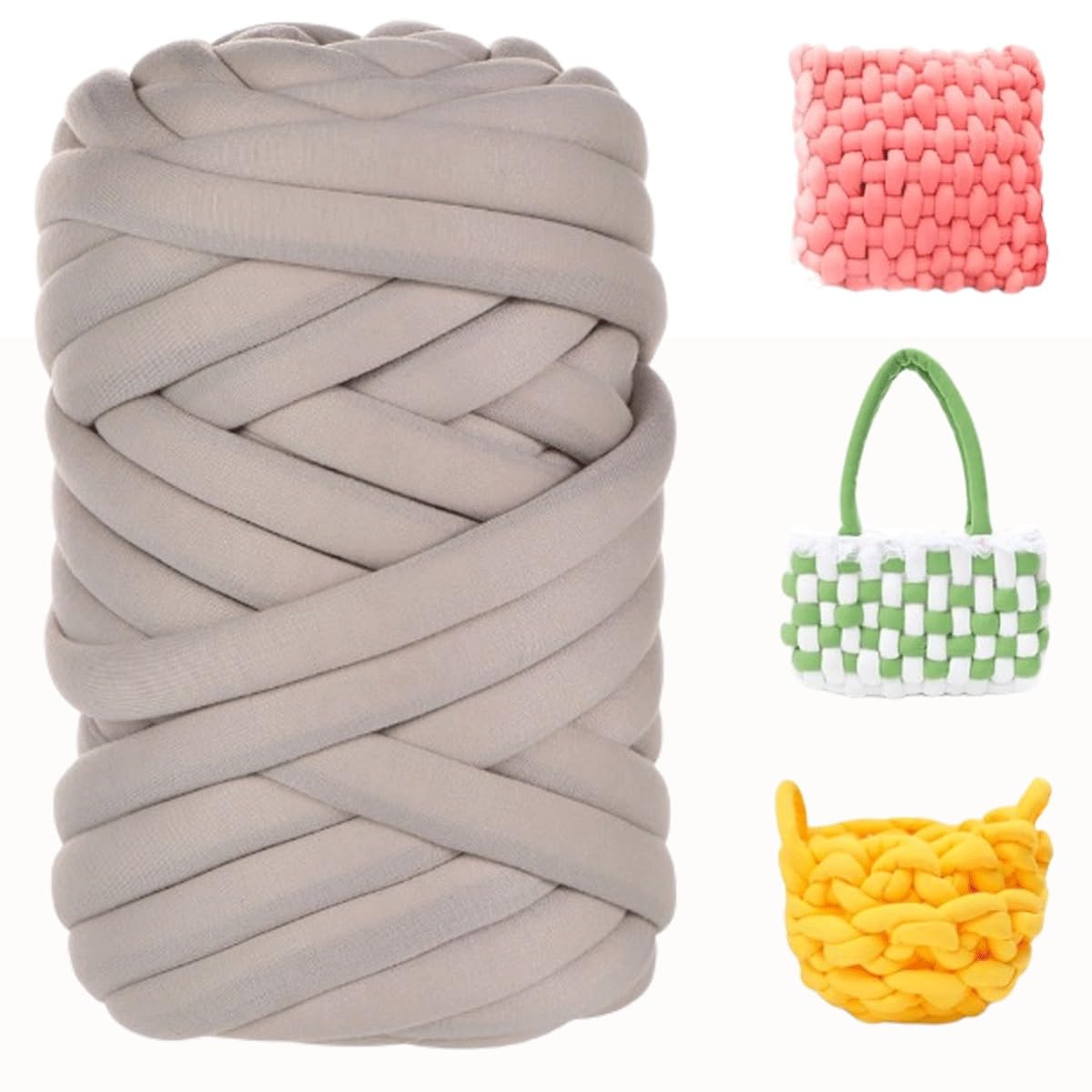 Nizirioo Laine à Tricoter Volumineuse à Bras : 500 G De Fil Pour Tricot à La Main, Crochet, Couverture épaisse à La Main, Couverture Douillette Pour Broderie épaisse, Couverture (gris