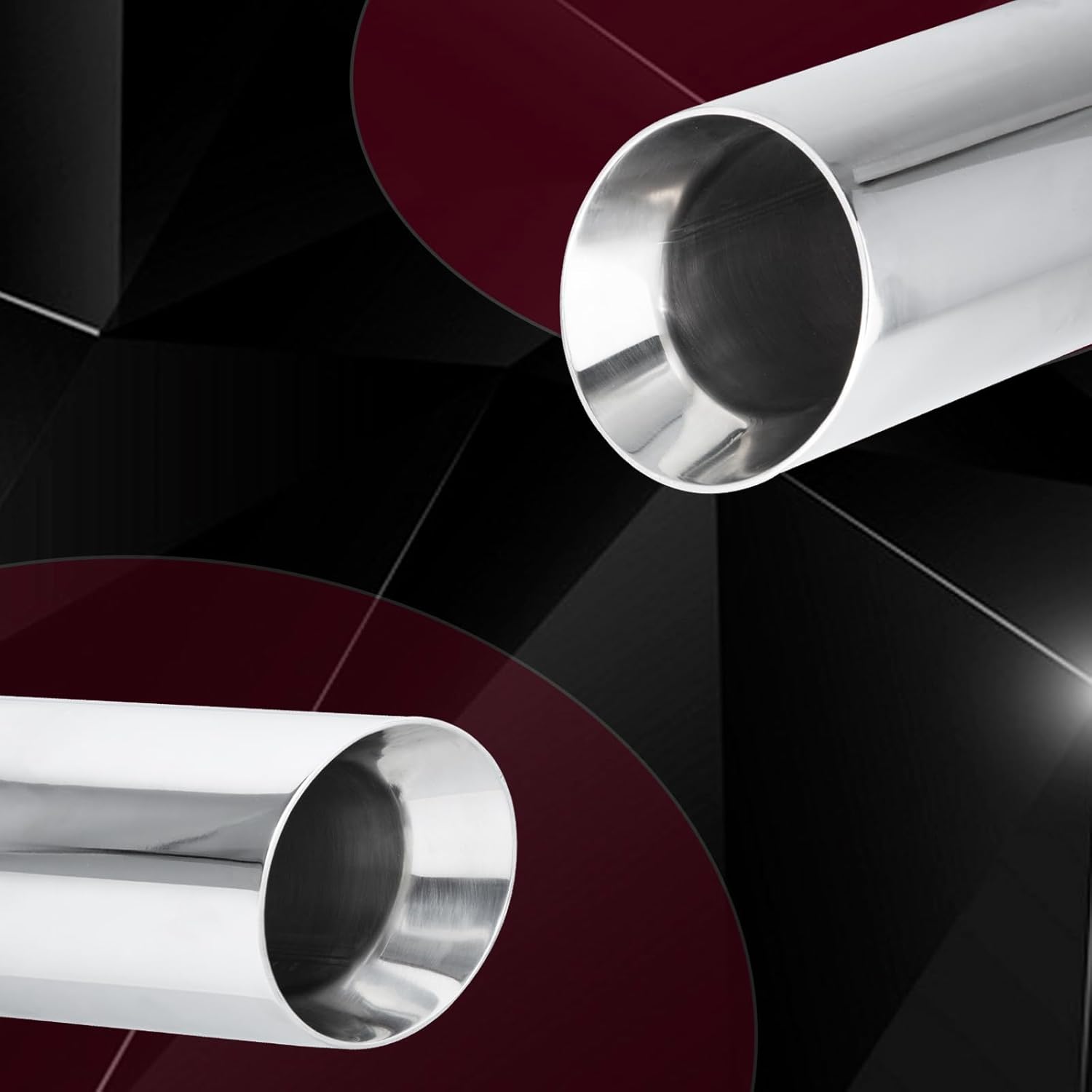 2.5 Inlet Exhaust Tip,Tail Pipe Exhaust Tips with Clamp,Double Wall,Silver Stainless Steel Tail Pipe Tip(2.5" to 3.5",7.5 "long)