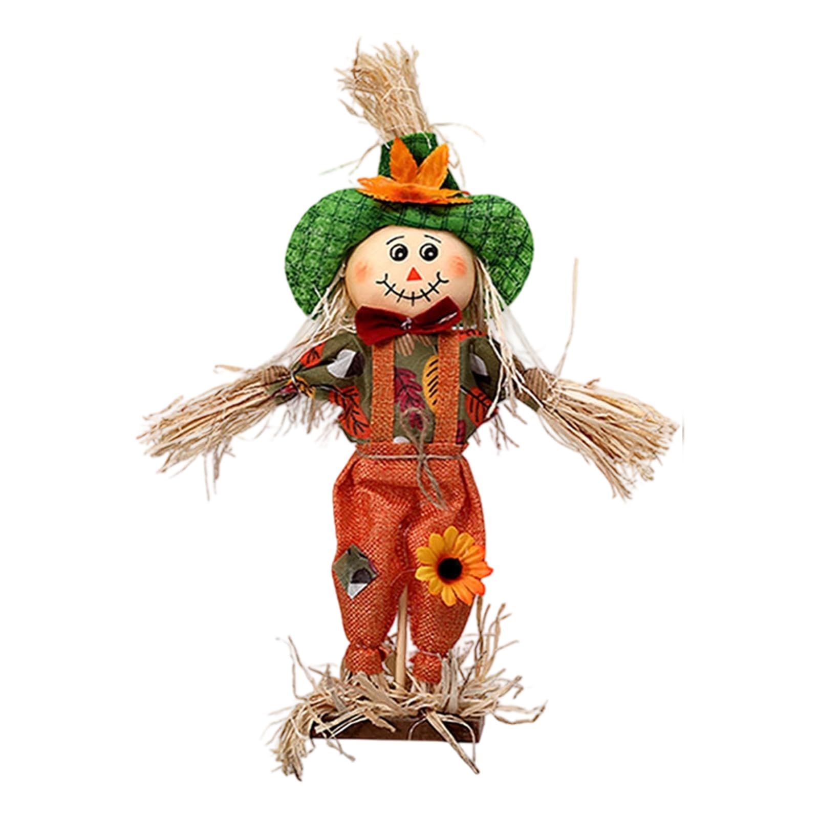 Jazuaiao Handcrafted Harvest Witch Ornament with Dried Grass Materials Scarecrows Tabletop Decoration for Harvest Festival Halloween Straw Witch Scarecrows Decorations