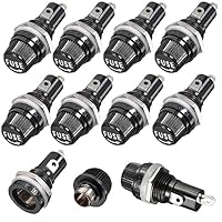 Gebildet 10Stück 5 x 20mm Sicherungshalter AC 10A 250V Schwarzer Schraubkappen-Tafelmontierter